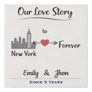 Personalized Love Story Print, New York Wall Art