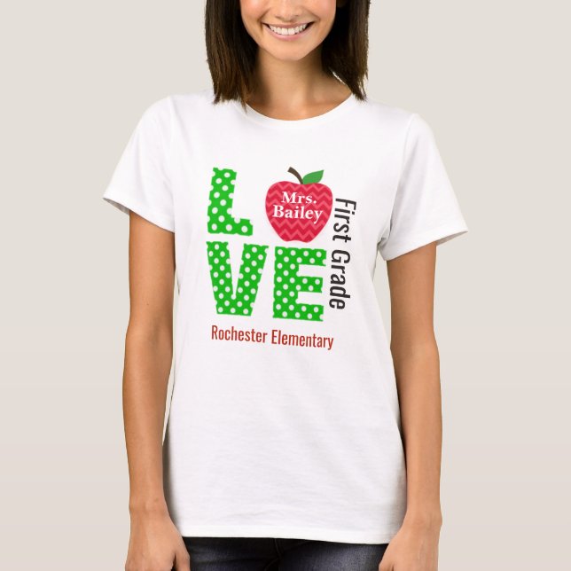 Personalized Love Teacher Shirt (Front)