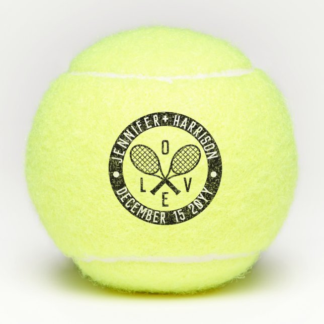 Personalized Love Tennis Rackets Balls (Front)