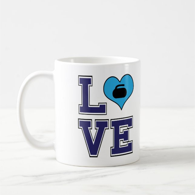 Personalized LOVE the Sport of Curling Mug (Left)