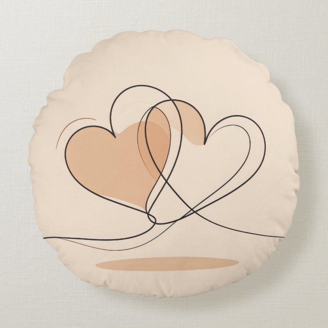 Personalized Love Throw Pillow – Romantic Hearts (Front)