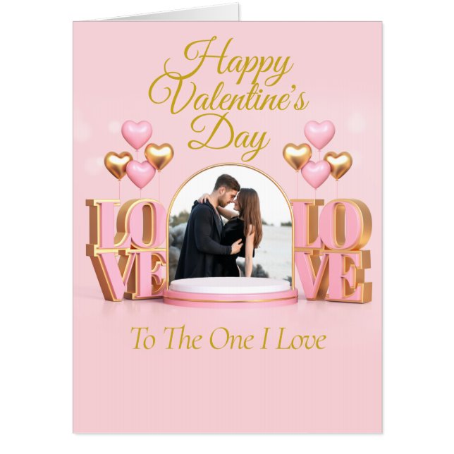 Personalized Love Valentine Photo Card For Her (Front)
