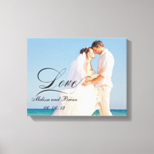 Personalized Love Wedding Portrait Canvas Print