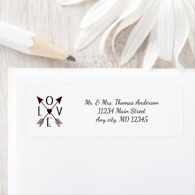 Personalized Love with Arrows Wedding Anniversary  Label (Insitu)
