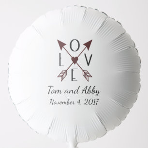 Personalized Love with Arrows Wedding Balloon