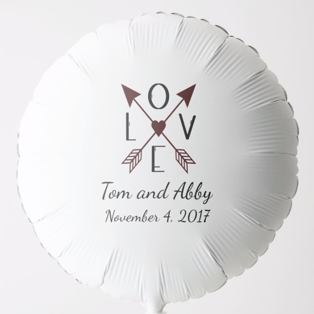 Personalized Love with Arrows Wedding Balloon (Front)