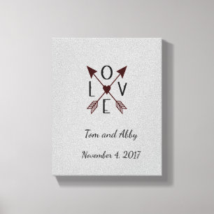 Personalized Love with Arrows Wedding Canvas Print