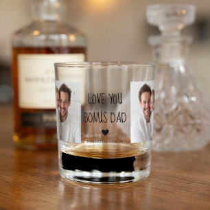 Personalized Love You Bonus Dad Gift Whiskey Glass