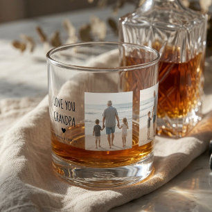 Personalized Love You Bonus Dad Photo Whiskey Glass