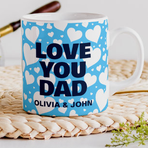 Personalized Love You Dad Father's Day Blue Coffee Mug