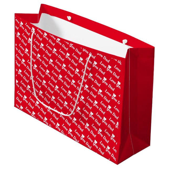 Personalized love You Dad | i love You Dad Large G Gift Bag (Front Angled)