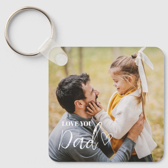 Personalized Love You Dad Photo Keychain (Front)