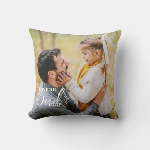 Personalized Love You Dad Photo Throw Pillow