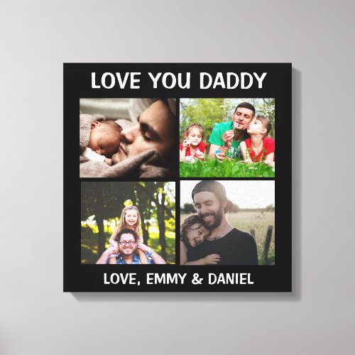 Personalized Love You Daddy Photo    Canvas Print