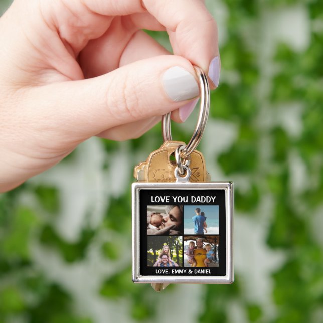 Personalized Love You Daddy Photo   Keychain (Hand)