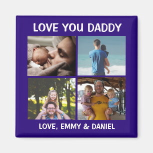 Personalized Love You Daddy Photo Magnet
