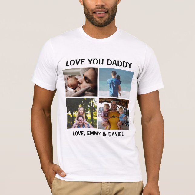 Personalized Love You Daddy Photo T-Shirt (Front)