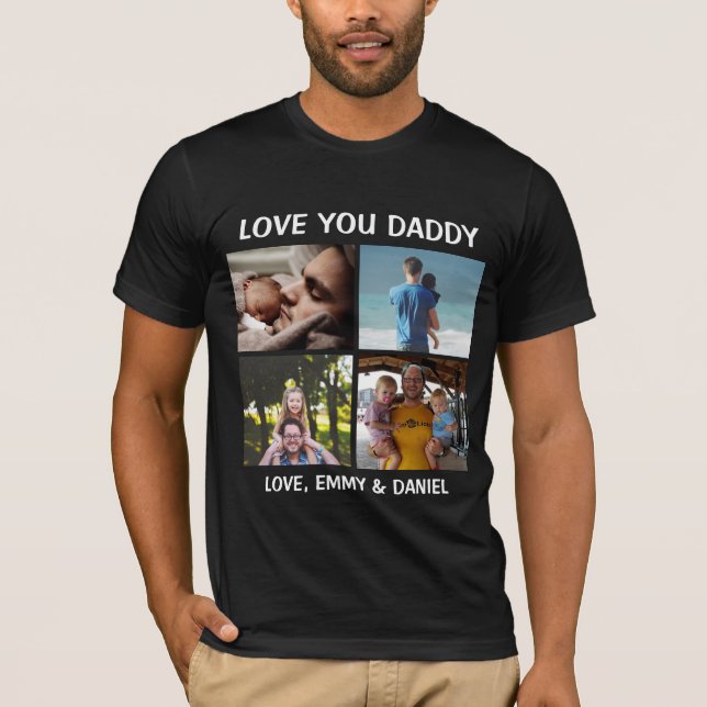 Personalized Love You Daddy Photo   T-Shirt (Front)