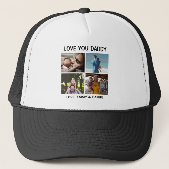 Personalized Love You Daddy Photo   Trucker Hat (Front)