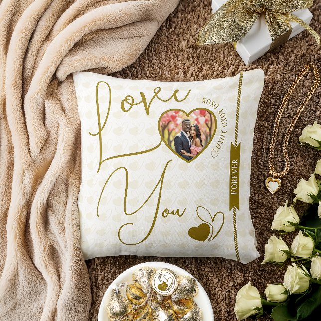 Personalized Love You Forever Valentine's Day Throw Pillow (Creator Uploaded)