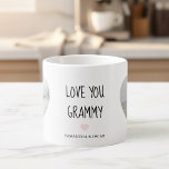 Personalized Love You Grammy | Custom Gift Espresso Cup<br><div class="desc">Let Grammy know how much she’s loved with this sweet and timeless personalized mug. Featuring the heartfelt message “Love You Grammy”, a soft heart accent, and custom names, this mug is a meaningful keepsake she’ll treasure every day. Perfect for morning coffee, tea, or cozy moments at home, this personalized Grammy...</div>