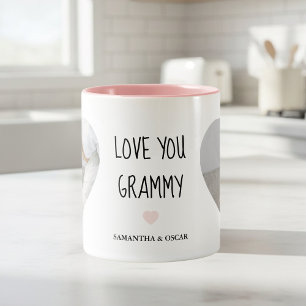 Personalized Love You Grammy Custom Grandma Gift Two-Tone Coffee Mug
