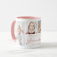 Personalized LOVE YOU GRANDMA 4 Photo Pink 