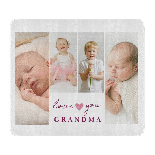 Personalized 'Love You Grandma' Cutting Board (Front)