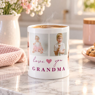 "Personalized 'Love You Grandma' Mug Photos