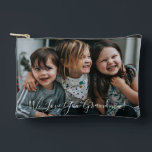 Personalized Love You Grandma Photo Handwritten  Accessory Pouch<br><div class="desc">Personalized Love You Grandma Photo with Handwritten Typography Accessory Pouch (all text can be customized)</div>