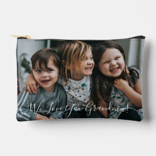 Personalized Love You Grandma Photo Handwritten  Accessory Pouch