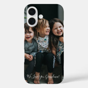 Personalized Love You Grandma Photo Handwritten   iPhone 16 Case