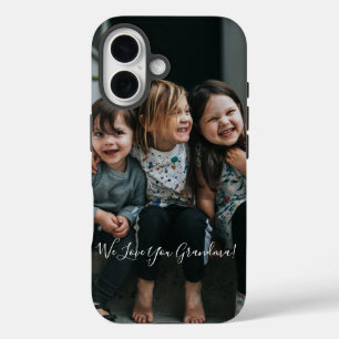 Personalized Love You Grandma Photo Handwritten iPhone 16 Case