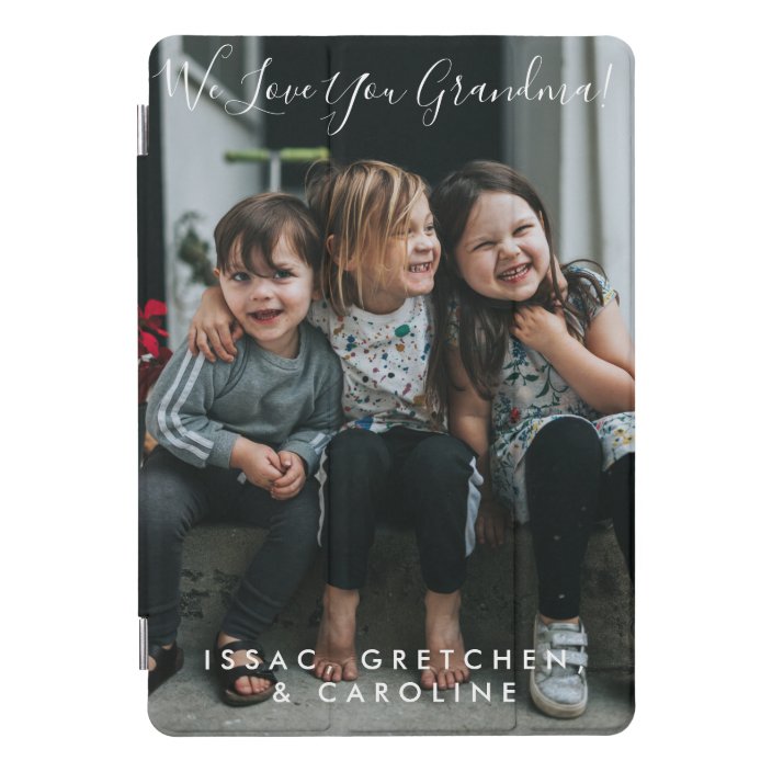Personalized Love You Grandma Photo Handwritten iPad Pro Cover | Zazzle.com