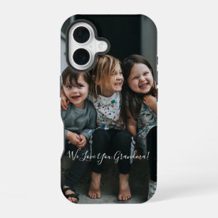 Personalized Love You Grandma Photo Handwritten iPhone 16 Case
