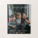 Personalized Love You Grandma Photo Handwritten  Jigsaw Puzzle<br><div class="desc">Personalized Love You Grandma Photo with Handwritten Typography Puzzle (all text can be customized so you can personalize it with the name the grandma in your family is called by)</div>