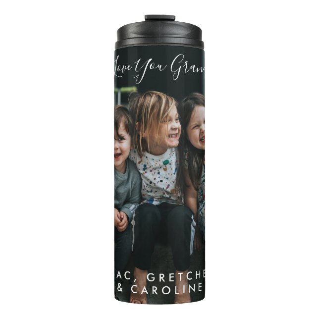 Personalized Love You Grandma Photo Handwritten   Thermal Tumbler (Front)