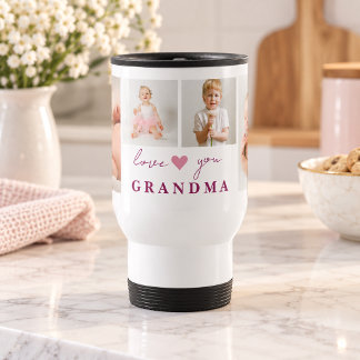 "Personalized 'Love You Grandma' Travel Mug
