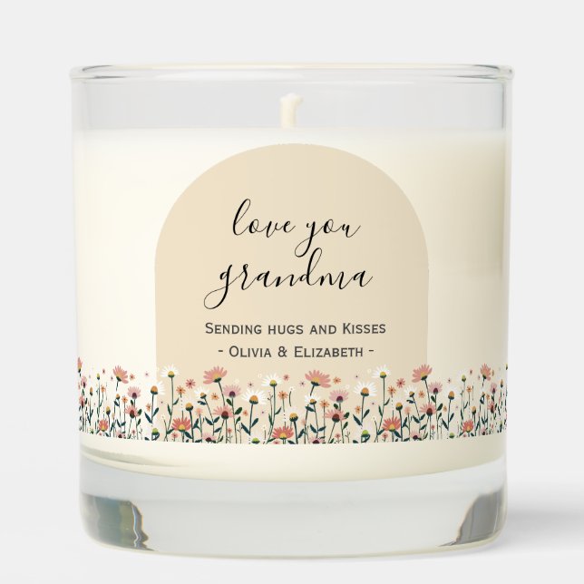 Personalized Love You Grandma Wildflower Candle  (Front)