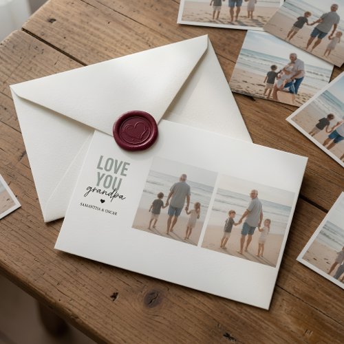 Personalized Love You Grandpa Photo Card