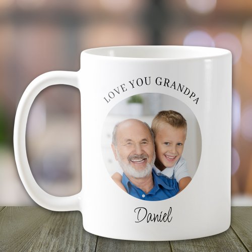 Personalized Love You Grandpa Photo Coffee Mug
