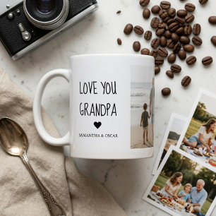Personalized Love You Grandpa Photo Collage Coffee Mug