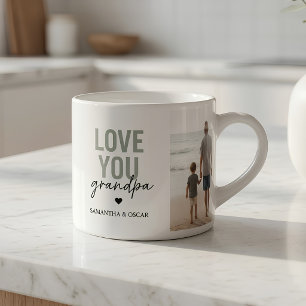 Personalized Love You Grandpa Photo  Custom  Espresso Cup