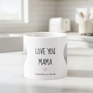 Personalized Love You Mama   Custom Photo Gift Espresso Cup