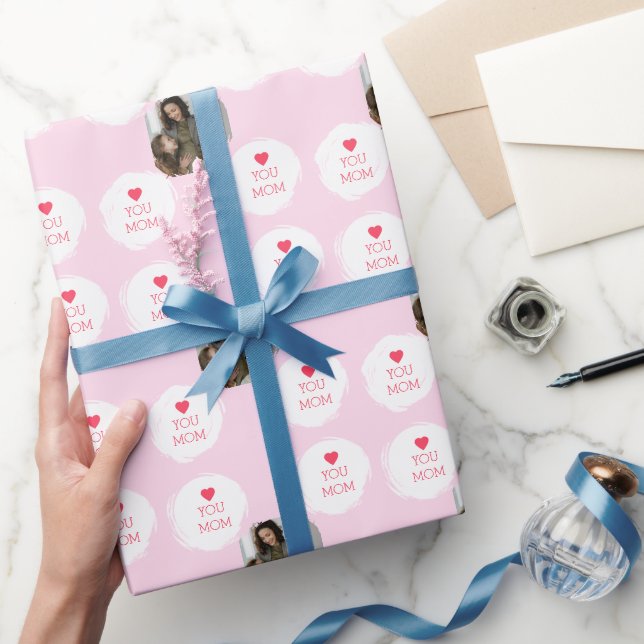 Personalized Love You Mom Photo | Mom Gift Wrap  (Gifting)