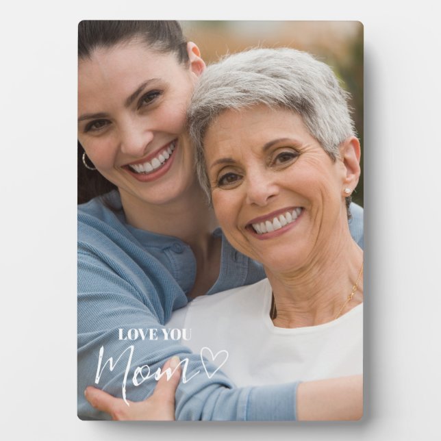 Personalized Love You Mom Photo Plaque (Front)
