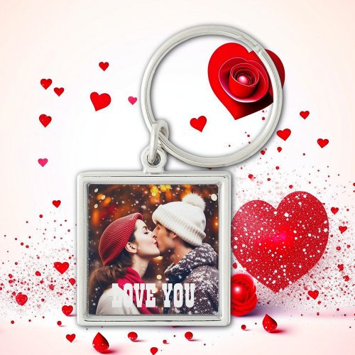 Personalized Love You Photo Keychain