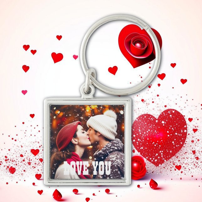 Personalized Love You Photo Keychain (Creator Uploaded)