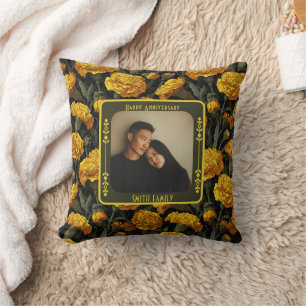 Personalized Lovebird Vow Renewal Throw Pillow 