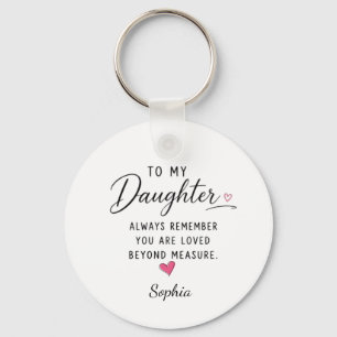 Personalized Loved Beyond Measure Daughter Keychain